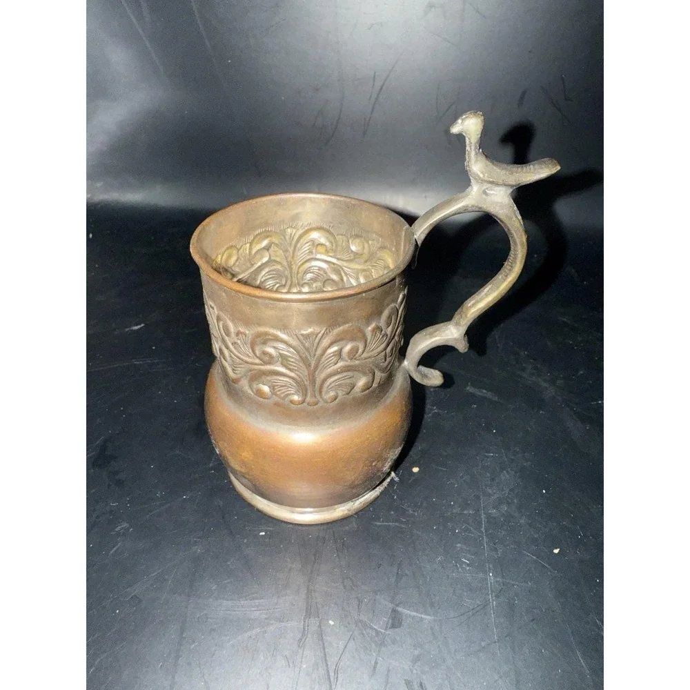 Vintage Mixed Metal Lot‎ – Silverplate, Pewter, Brass – Creamers, Bowl, Cup